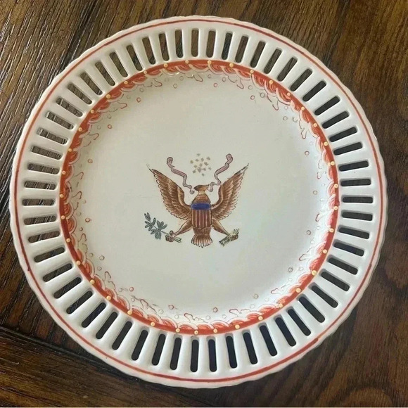 Source Unknown | Other | Antique Porcelain Eagle Crest Mark Reticulated ...